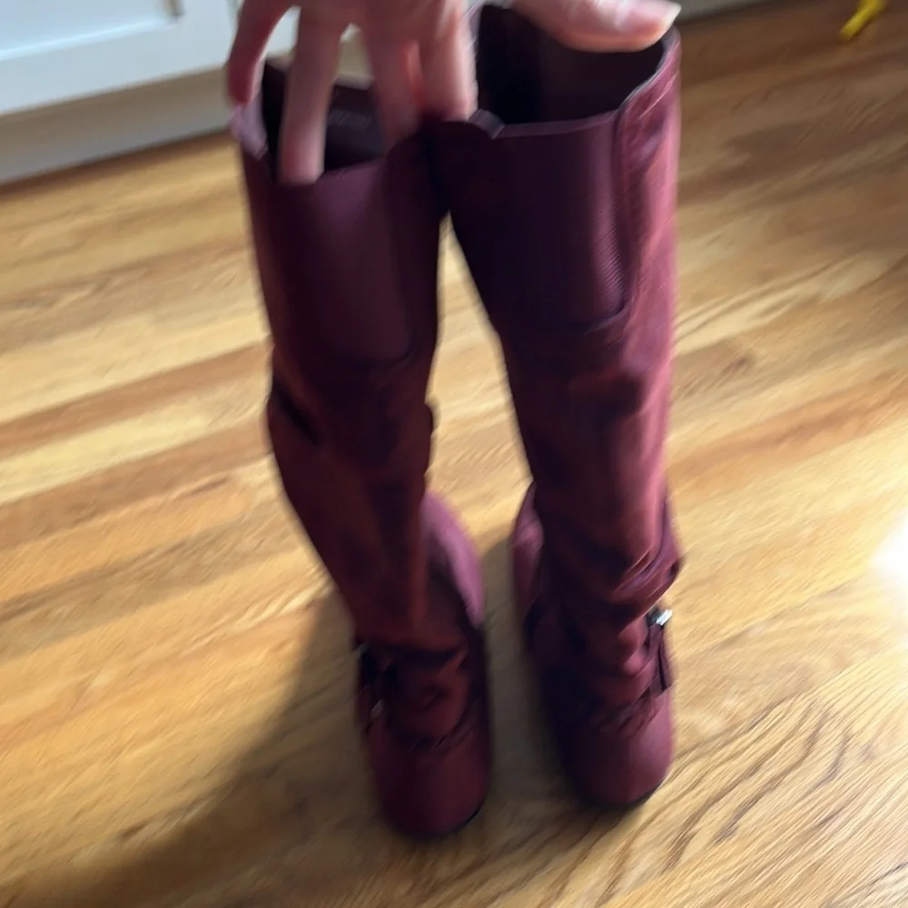 Cliffs by WHITE MOUNTAIN Women's Wine Over-the-Knee Buckle Boots